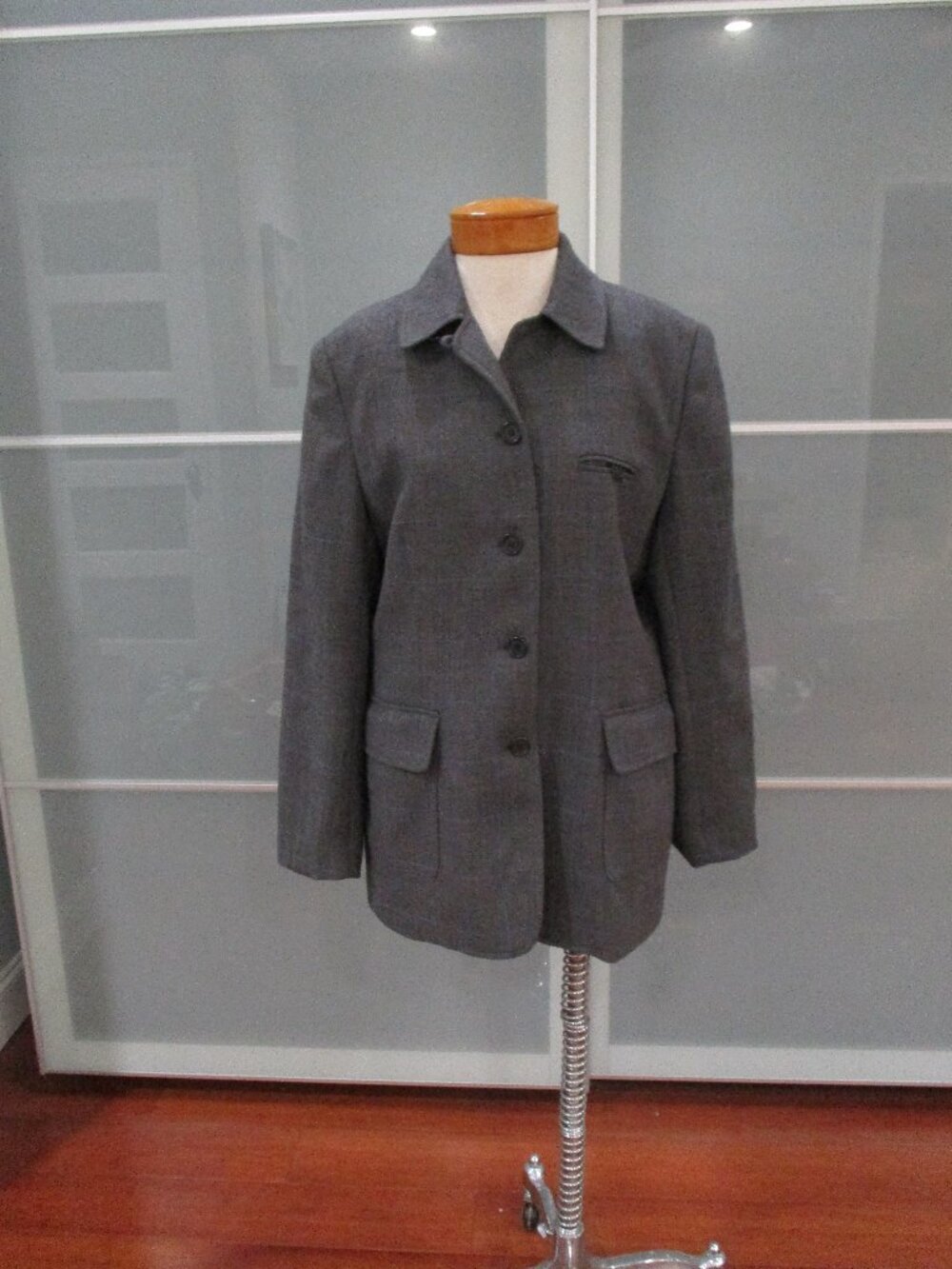 Vintage Evan-Picone Herringbone Window-Pane Blazer / Jacket
